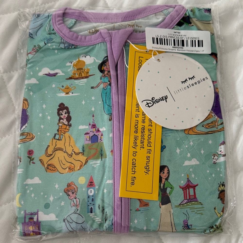 Disney Little Sleepies Princess Pajama Set - Mint and Lavender
